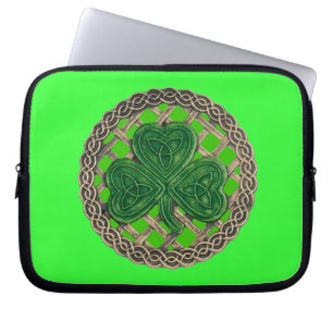 Capa Para Notebook Shamrock Verde na Bolsa de laptop Celtic Knos