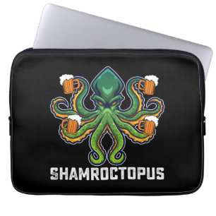 Capa Para Notebook Shamroctopus Amante do polvo Dia de São Patrício