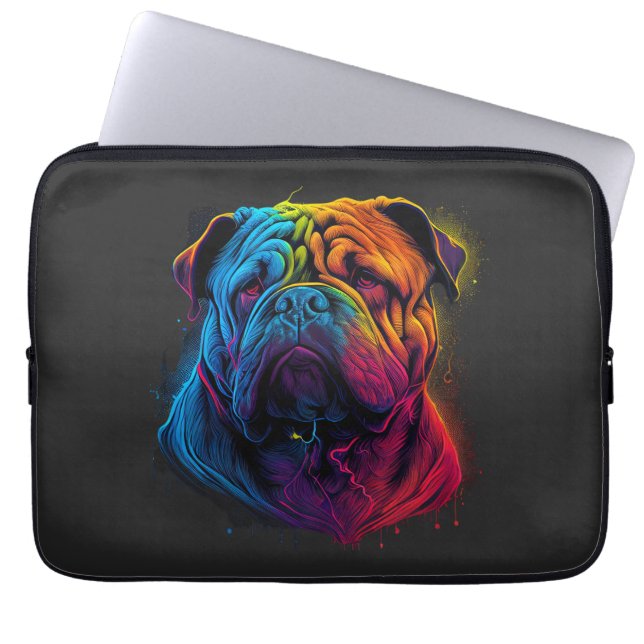 Capa Para Notebook Shar Pei Chinês Brilhante e Fluffy (Frente)