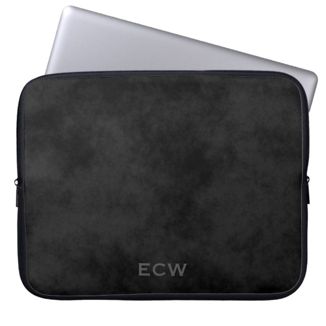 Capa Para Notebook * Sharp Faux Stamped Mottled Black (Frente)