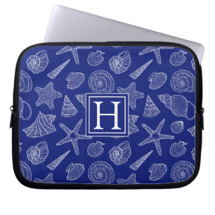 Capa Para Notebook Shell azul brilhante modela   adiciona sua inicial