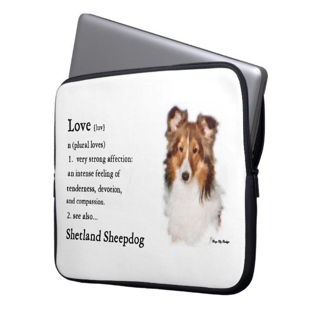 Capa Para Notebook Sheltie Art Love Is (Frente Esquerda)