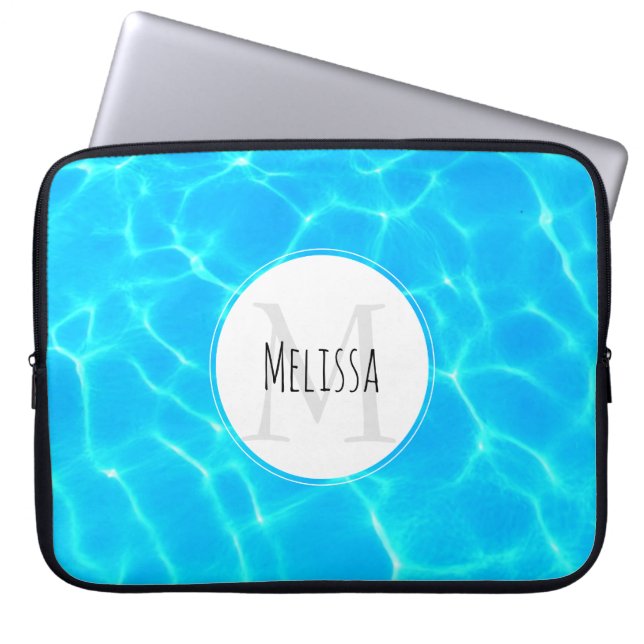Capa Para Notebook Shimmering Blue Piscina Water Refletions Foto (Frente)