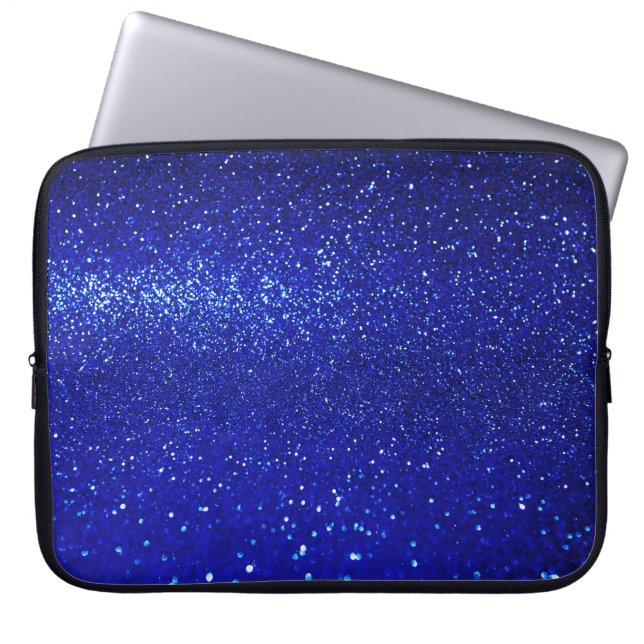 Capa Para Notebook Shimmering Canvas Azul de Brilho (Frente)