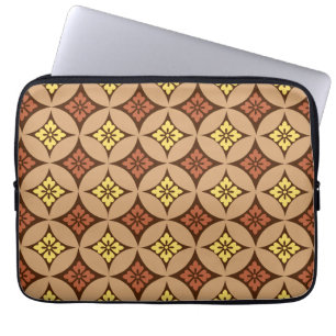 Capa Para Notebook Shippo com Motif Flor, Castanho e Amarelo Ouro