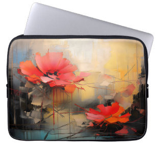 Capa Para Notebook Silêncio Carmesim – Papoulas Abstratas à Luz Urban