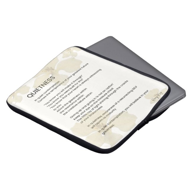 Capa Para Notebook Silêncio Poema de Palavras Escrito Inspiracional (Frente Topo)