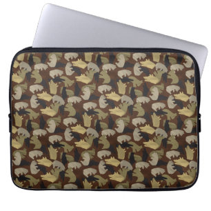 Capa Para Notebook Silhouette Animal Camouflage Brown