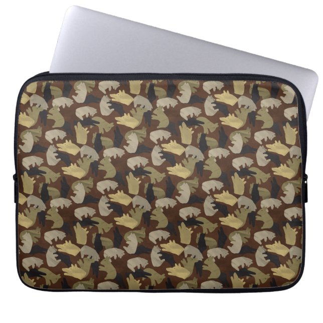 Capa Para Notebook Silhouette Animal Camouflage Brown (Frente)