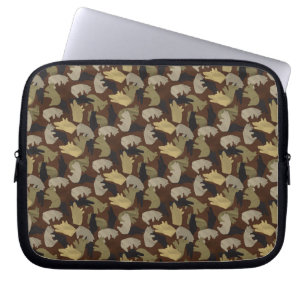 Capa Para Notebook Silhouette Animal Camouflage Brown