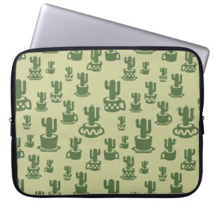 Capa Para Notebook Silhueta de cacto sucessivo em copos e potes