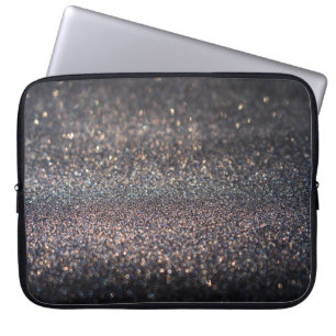 Capa Para Notebook Silver Glitter: Natal Preto