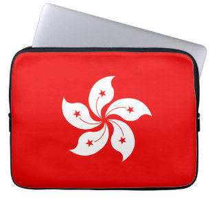 Capa Para Notebook Símbolo da Orquídea Branca da Bandeira de Hong Kon