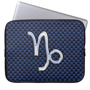 Capa Para Notebook Símbolo de Capricórnio Marinho Estilo de Fibra A