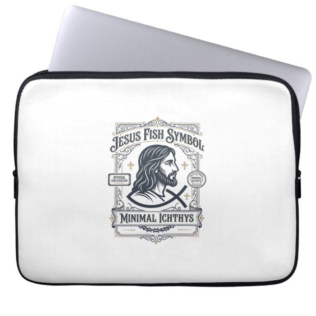 Capa Para Notebook Símbolo de Peixe de Jesus Minimal Ichthys Peixe de (Frente)