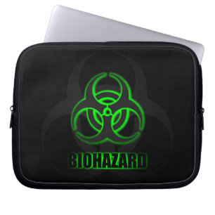 Capa Para Notebook Símbolo de perigo verde brilhante