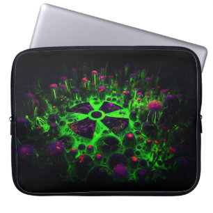 Capa Para Notebook Símbolo de risco de resíduos tóxicos a brilhar