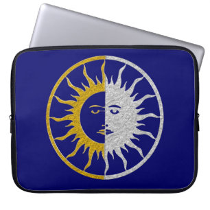 Capa Para Notebook Símbolo de SOL & LUA - ouro prata