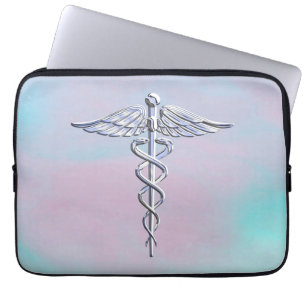 Capa Para Notebook Símbolo médico do Caduceus na decoração da pé