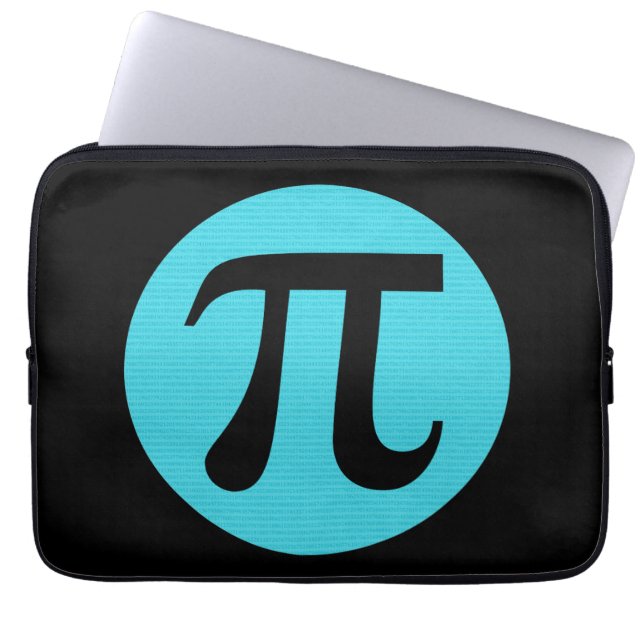 Capa Para Notebook Símbolo Pi do geek matemático, azul a preto (Frente)