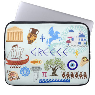 Capa Para Notebook Símbolos da Grécia Amantes de Viagens