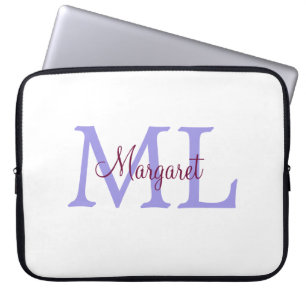 Capa Para Notebook simples adicione nome monograma rosa vermelho   al