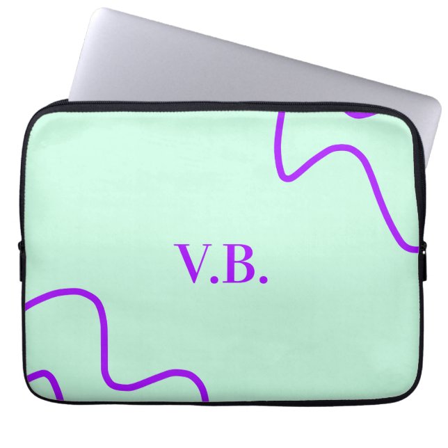 Capa Para Notebook Simples cor sólida adicionar texto nome monograma  (Frente)