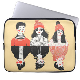 Capa Para Notebook Simples desenho moderno de pessoas legal