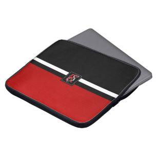 Capa Para Notebook Simples Duas Iniciais Pretas e Vermelhas Monograma