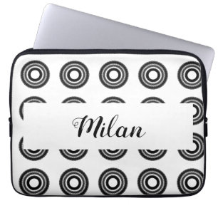 Capa Para Notebook simples e personalizado BLACK mandala monograma ad