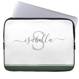 Capa Para Notebook Simples Estilo Moderno Monograma Evergreen