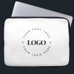 Capa Para Notebook Simples minimalista de logotipo comercial em círcu<br><div class="desc">Promova sua empresa com esta bolsa de laptop legal,  com modelo de logotipo personalizado! Adicione facilmente seu próprio logotipo clicando na opção "personalizar".</div>