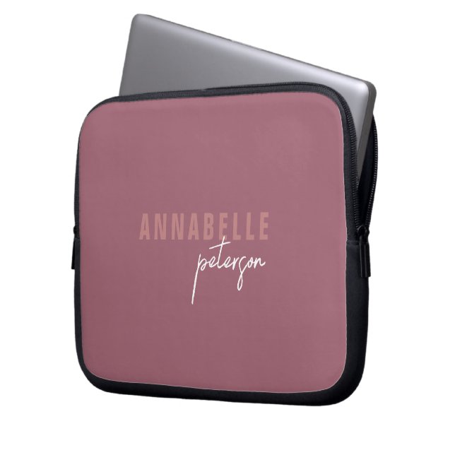 Capa Para Notebook Simples Moderno Personalizado Rosa minimalista (Frente Esquerda)