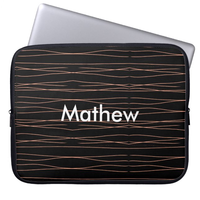 Capa Para Notebook Simples monograma adicione seu nome com letra míni (Frente)