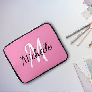 Capa Para Notebook Simples Na moda Monograma Adicionar Seu Nome + Ini
