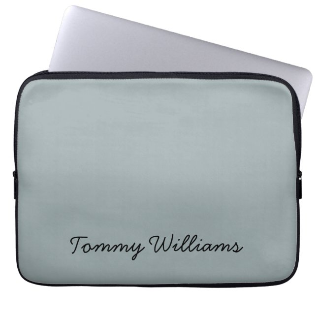Capa Para Notebook Simples profissional azul empoeirado minimalista (Frente)