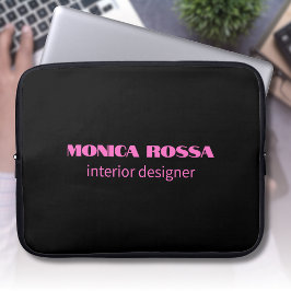 Capa Para Notebook Simples profissional Neon Pink Preto