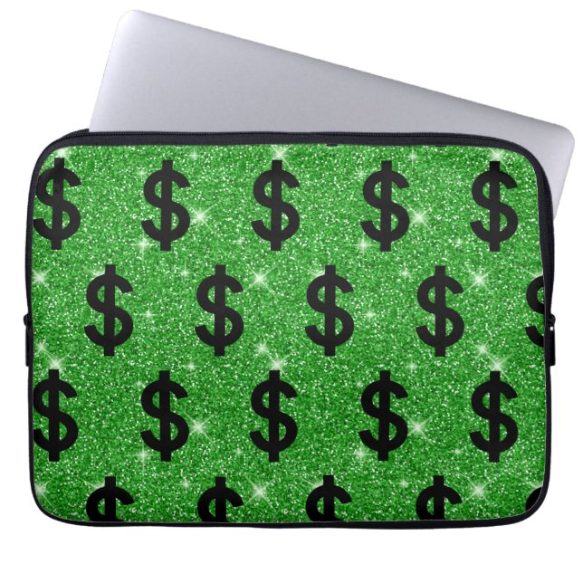 Capa Para Notebook Sinal de Dólar Preto Dinheiro Empreendedor Wall St (Frente)