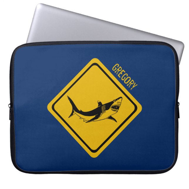 Capa Para Notebook sinal de estrada de tubarão (Frente)