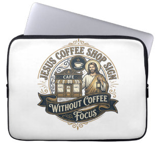 Capa Para Notebook Sinal de Loja de Café Jesus Sem Foco em Café Jesus