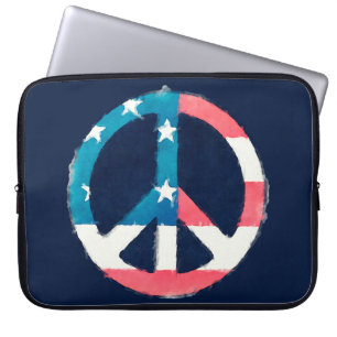 Capa Para Notebook Sinal de Paz Americano grunge