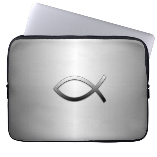 Capa Para Notebook Sinal do cristão do alargamento da prata dos (Frente)