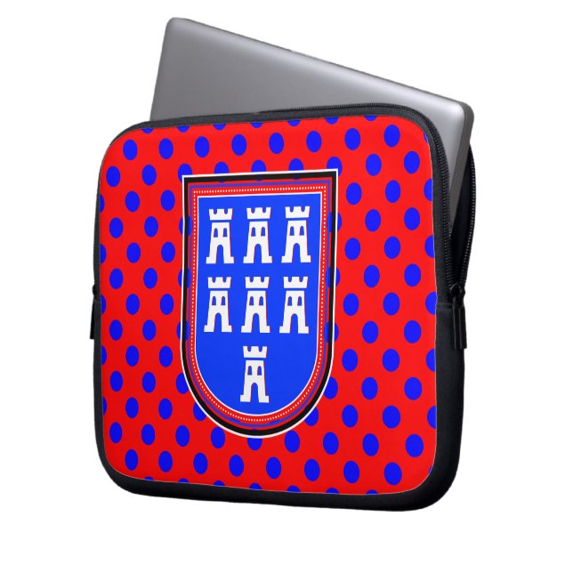 Capa Para Notebook Sinal Saxão Azul Vermelho (Frente Esquerda)