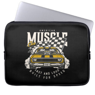 Capa Para Notebook Sinalizador de Corrida Muscular Americana Vintage