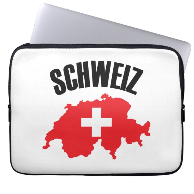 Capa Para Notebook Sinalizador de Mapa de Suiça Schweiz (Frente)