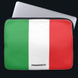 Capa Para Notebook Sinalizador Italiano Negrito Personalizado<br><div class="desc">Este verde,  branco e vermelho,  ousado e simples da bandeira italiana num caso de bolsa de laptop personalizada. É um presente maravilhoso para quem ama a sua herança italiana. Excelente para casa,  escritório ou escola!</div>