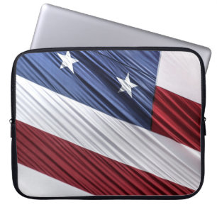 Capa Para Notebook Sinalizador Patriótico Americano Vermelho, Branco