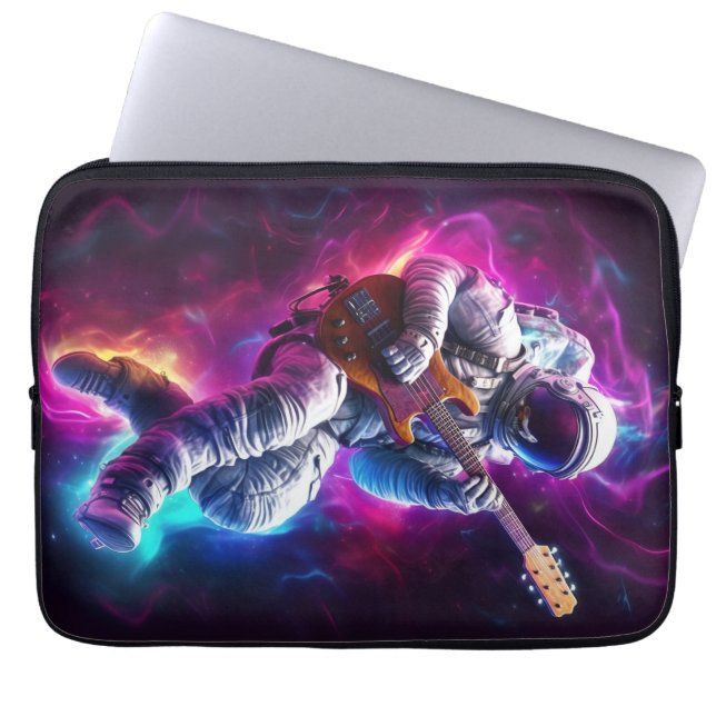 Capa Para Notebook Sinfonia do Void | Astronauta Neon Cyberpunk (Frente)