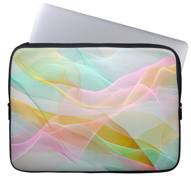Capa Para Notebook Sinfonia Pastel de Fitas Flutuantes e Transparente (Frente)