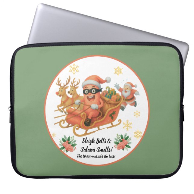 Capa Para Notebook Sinos de Trenó e Cheiro de Salame! (Frente)